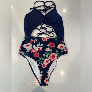 Floral print bathing suit